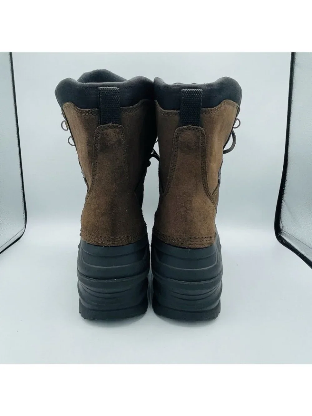 Kamik Mens 8 Brown Leather Nation Plus Winter Snow Boots Waterproof Insulated